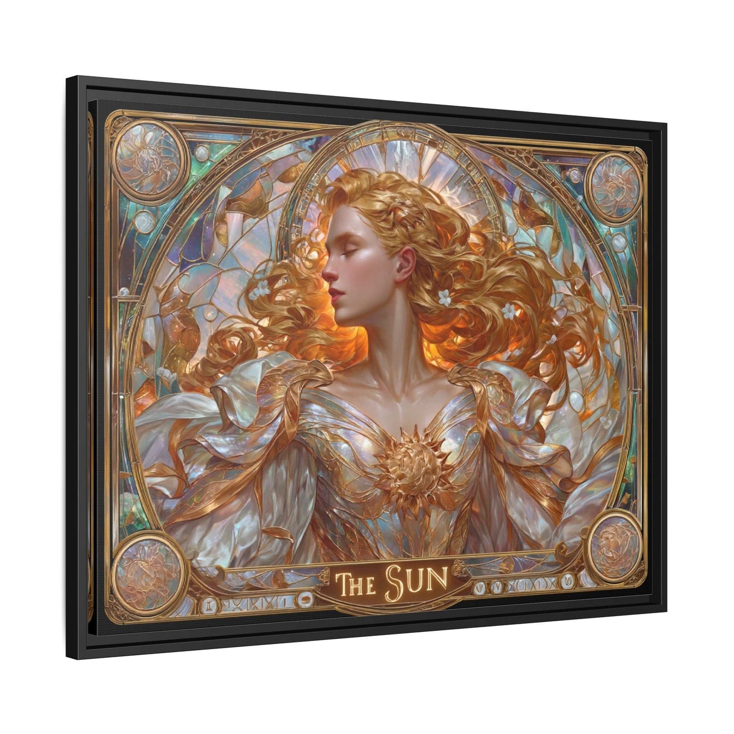 The Sun Woman Framed Canvas Wall Art