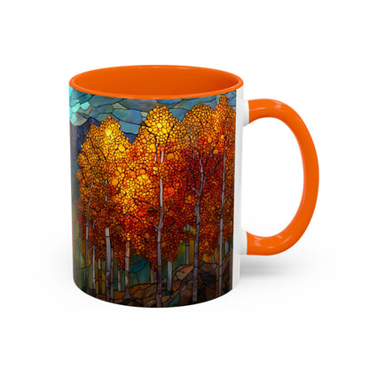 Autumn Mountain Stained Glass Effect Coffee Mug