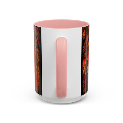 Autumn and Black Cat Stained Glass Effect Mug