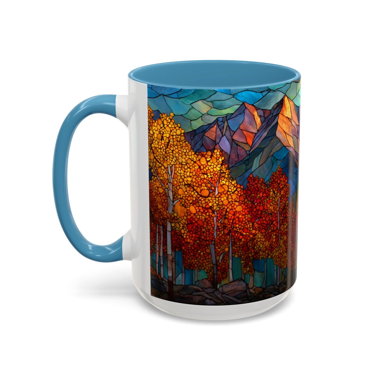 Autumn Mountain Stained Glass Effect Coffee Mug