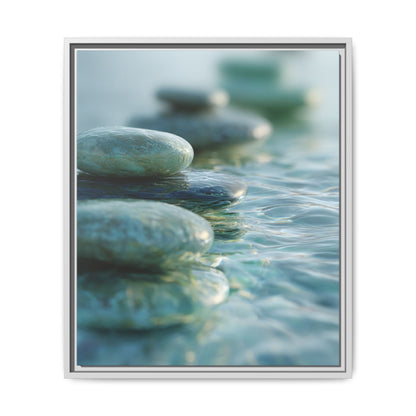 Stone Framed Canvas Wall Art- Zen Wall Decor