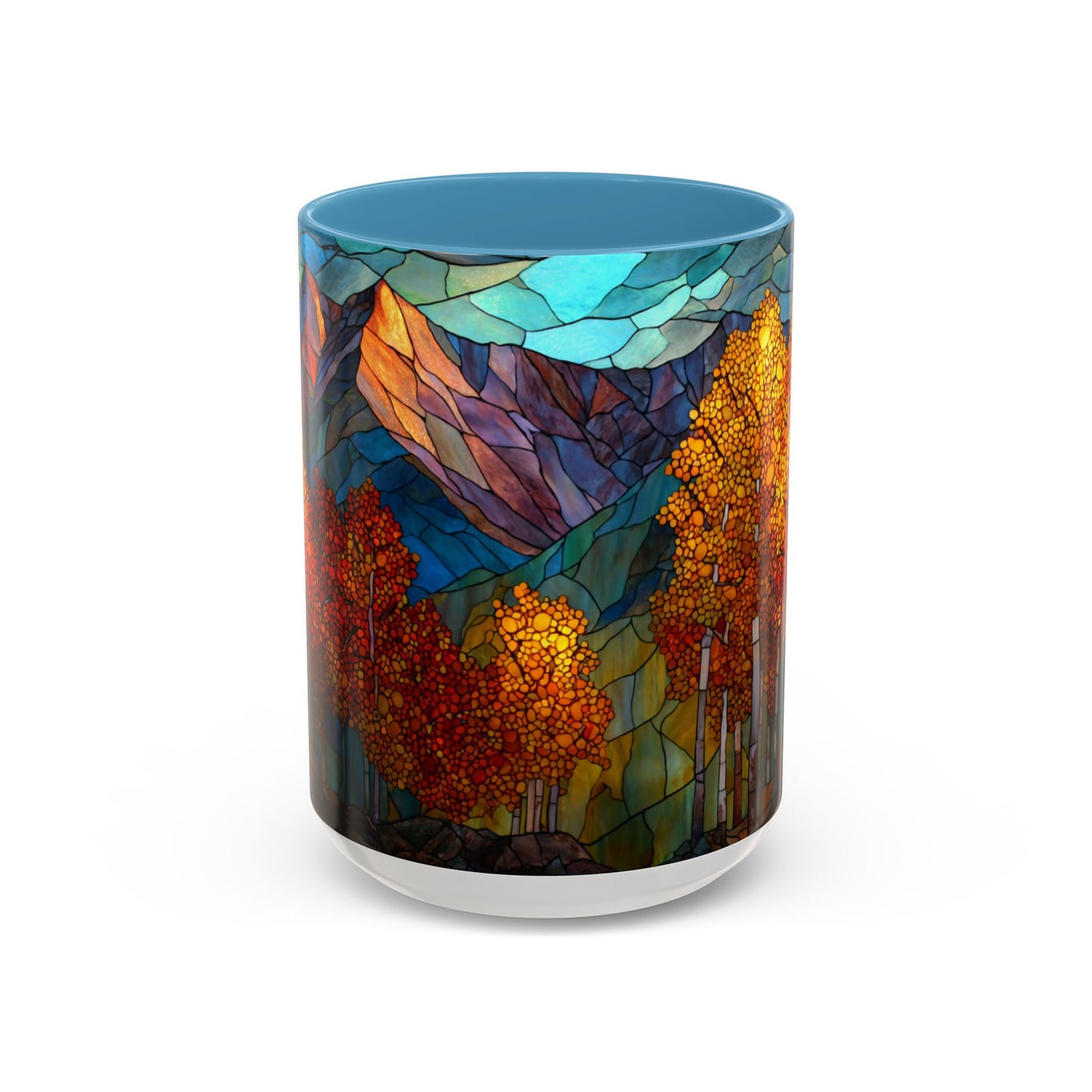 Autumn Mountain Stained Glass Effect Coffee Mug