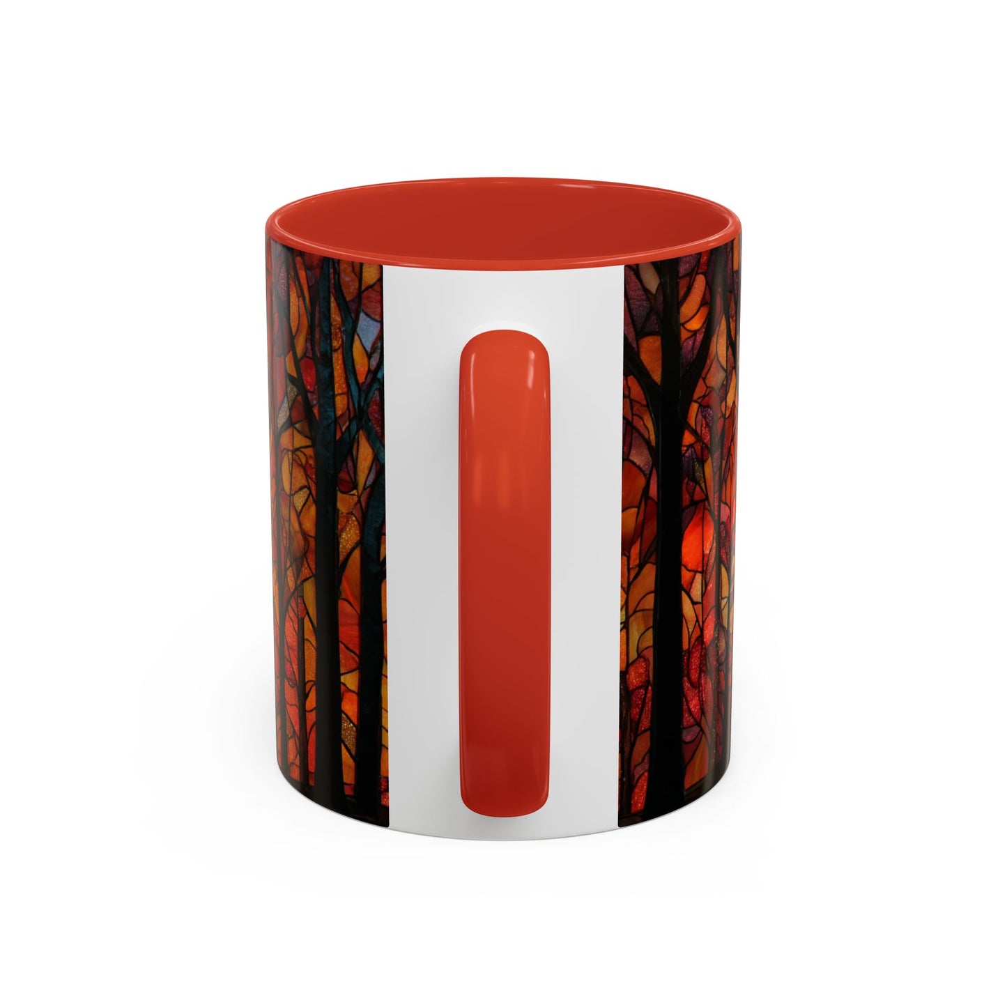 Autumn and Black Cat Stained Glass Effect Mug