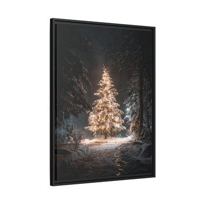 Bright Christmas Tree Framed Canvas Wall Art