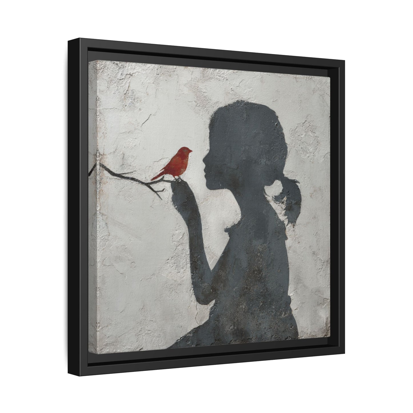 Child silhouette Square Framed Canvas Wall Art