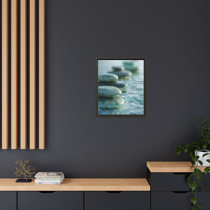 Stone Framed Canvas Wall Art- Zen Wall Decor