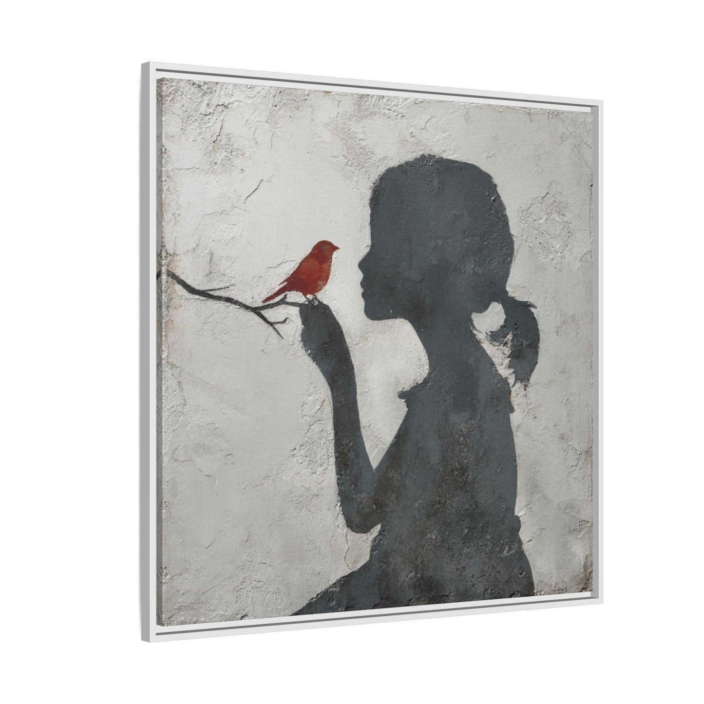 Child silhouette Square Framed Canvas Wall Art