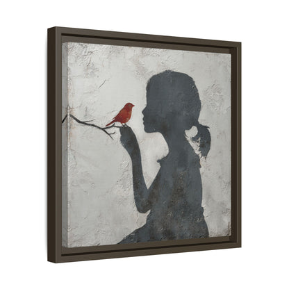 Child silhouette Square Framed Canvas Wall Art