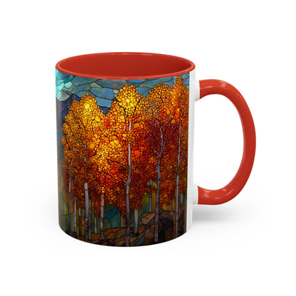 Autumn Mountain Stained Glass Effect Coffee Mug