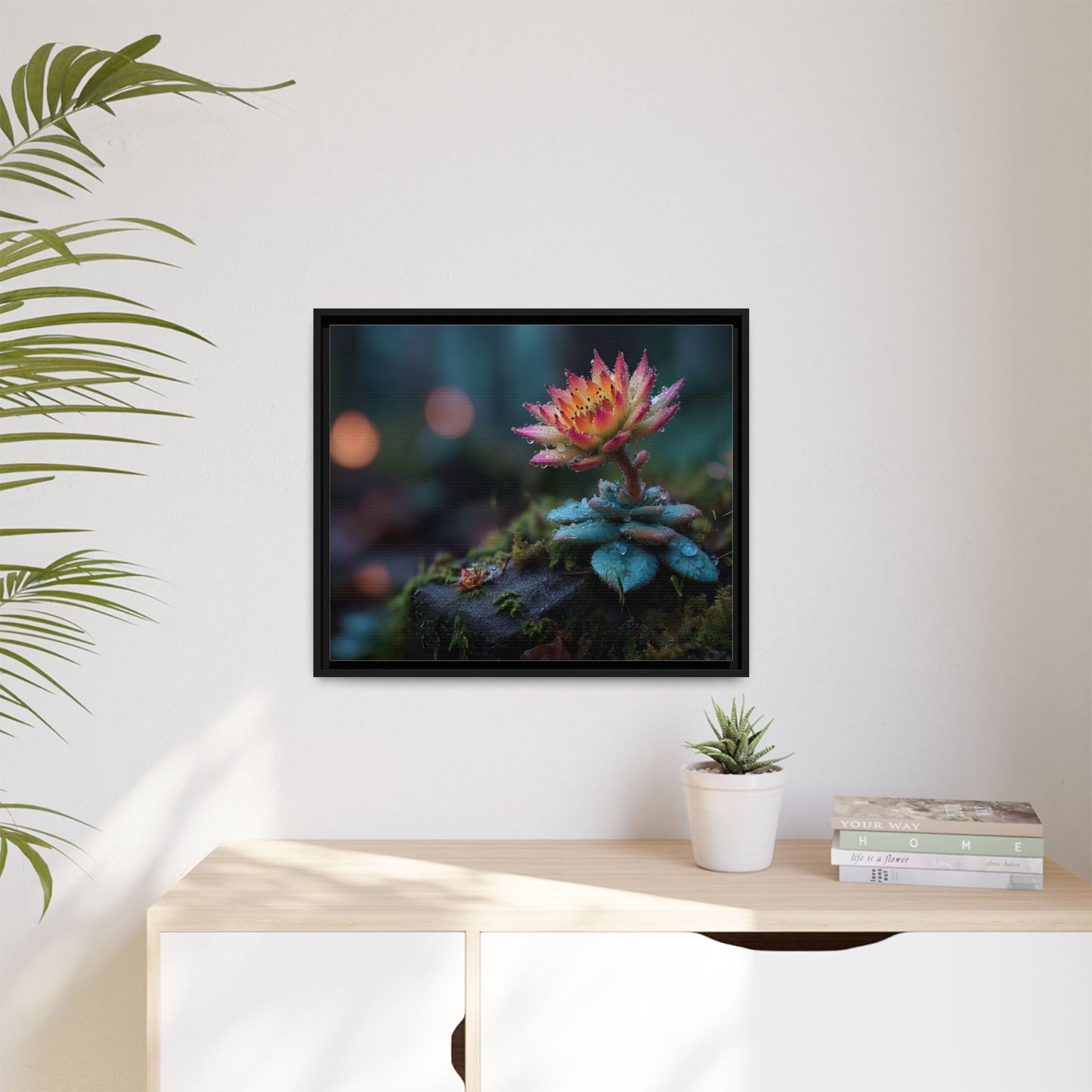 Succulent Plant Framed Canvas Wall Art