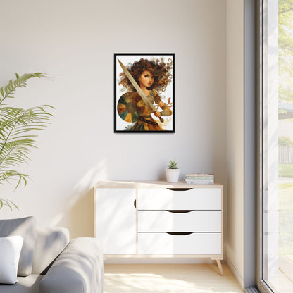 Warrior Woman Framed Canvas Wall Art