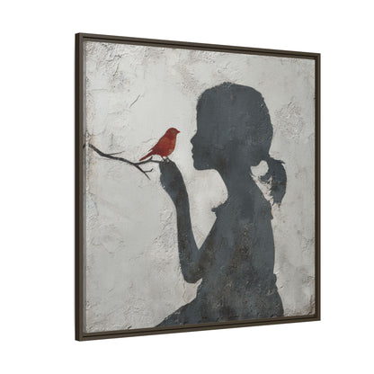 Child silhouette Square Framed Canvas Wall Art