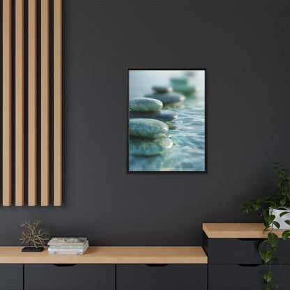 Stone Framed Canvas Wall Art- Zen Wall Decor