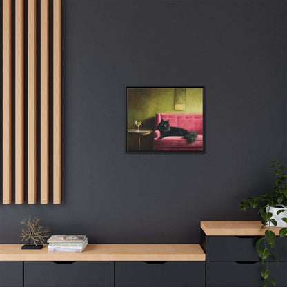 Funny Black Cat on Sofa