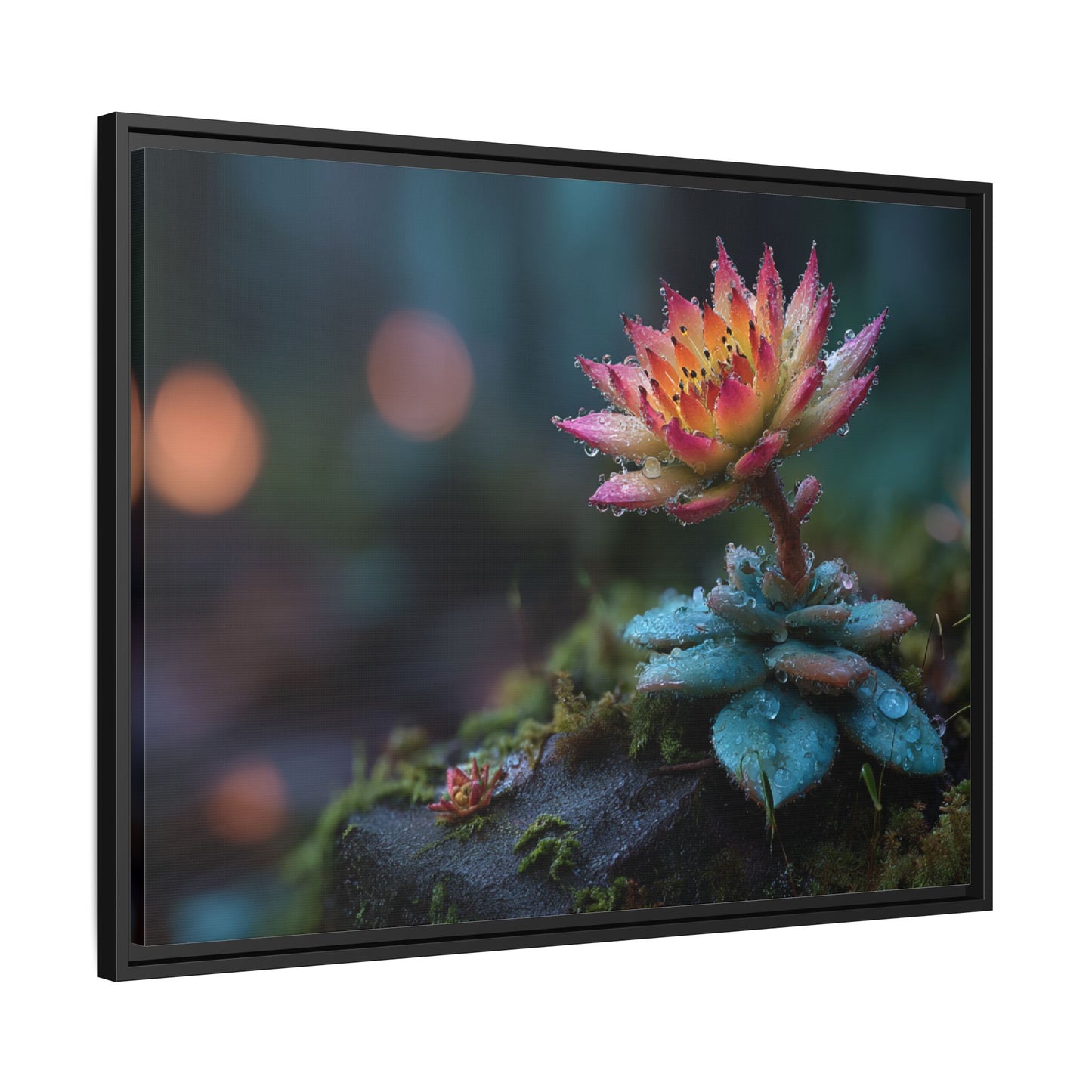 Succulent Plant Framed Canvas Wall Art
