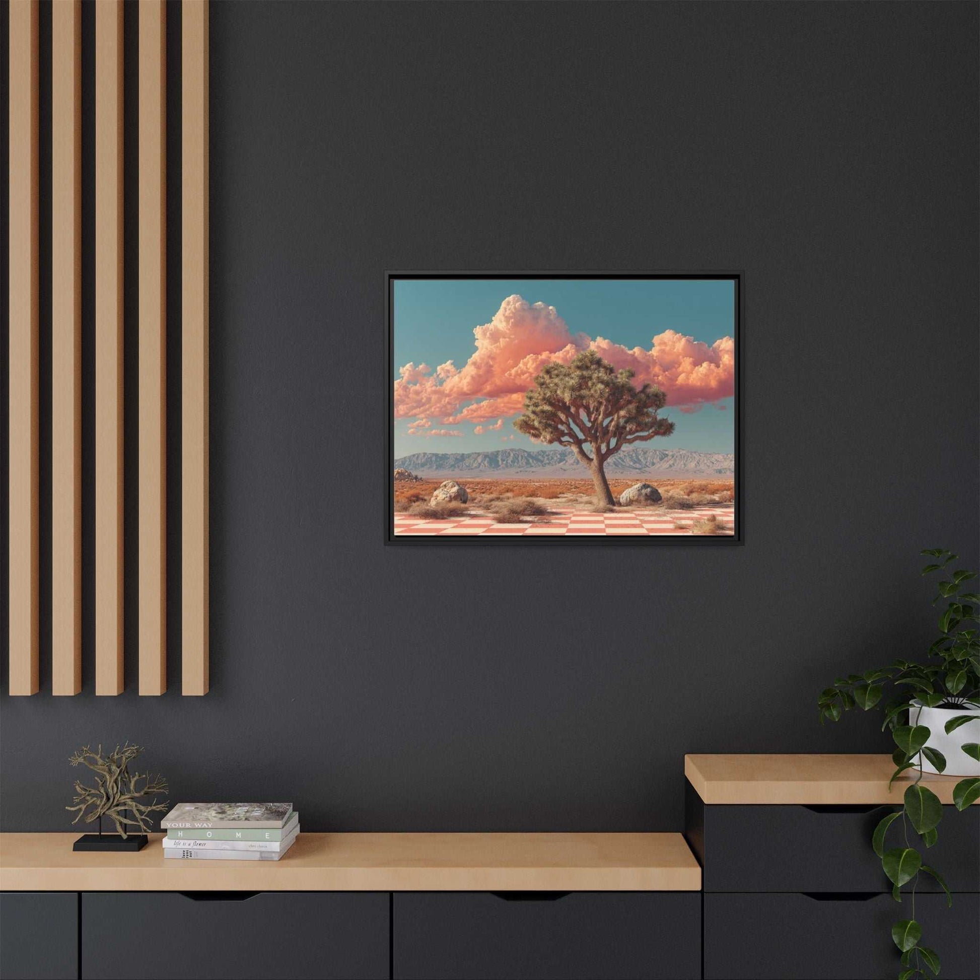 Pink Desert Framed Canvas Wall Art