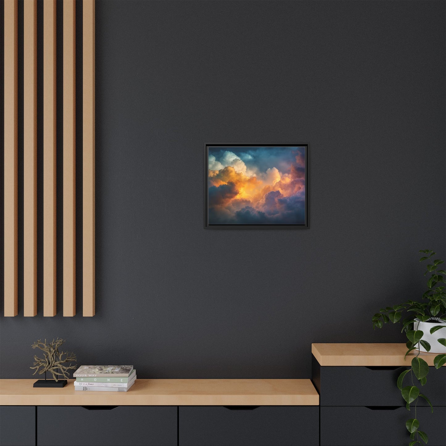 Calming Sky Cloud Framed Canvas Wall Art