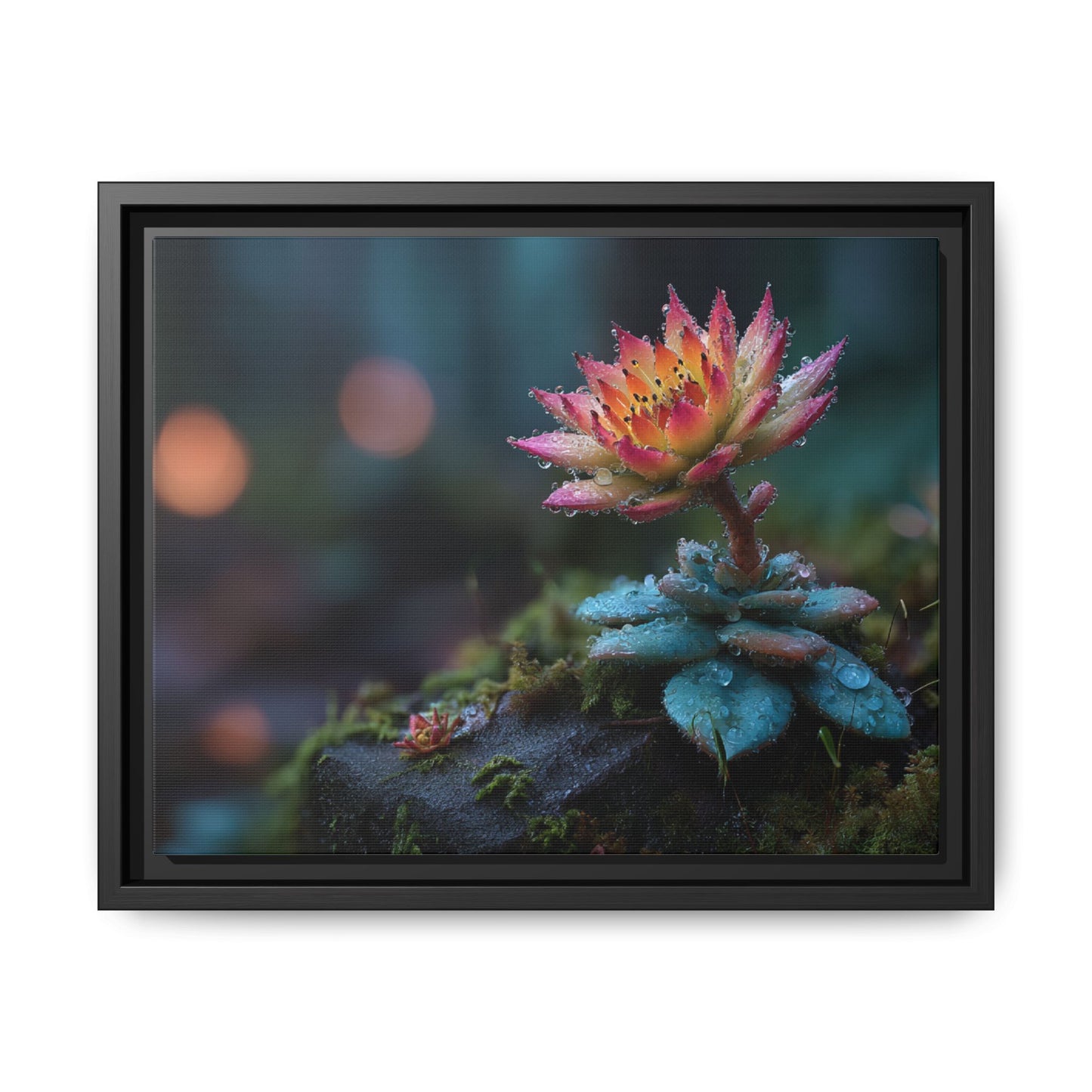 Succulent Plant Framed Canvas Wall Art