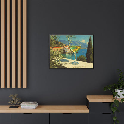 Martini Glass Framed Canvas Wall Art