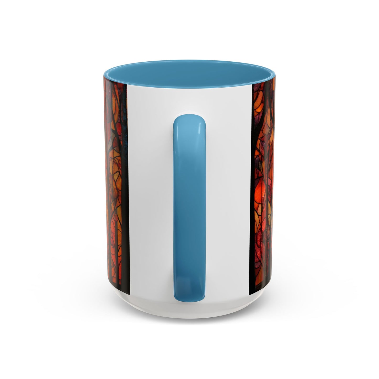 Autumn and Black Cat Stained Glass Effect Mug