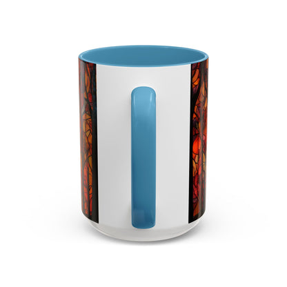 Autumn and Black Cat Stained Glass Effect Mug