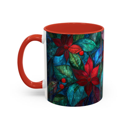 Christmas Poinsettia Floral Coffee Ceramic Mug