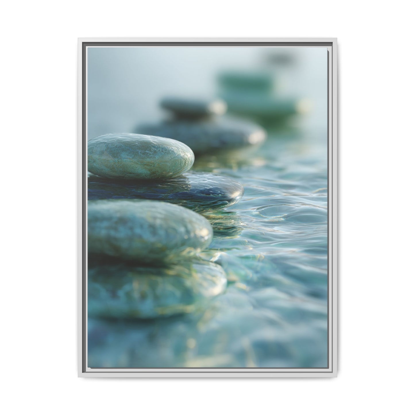 Stone Framed Canvas Wall Art- Zen Wall Decor