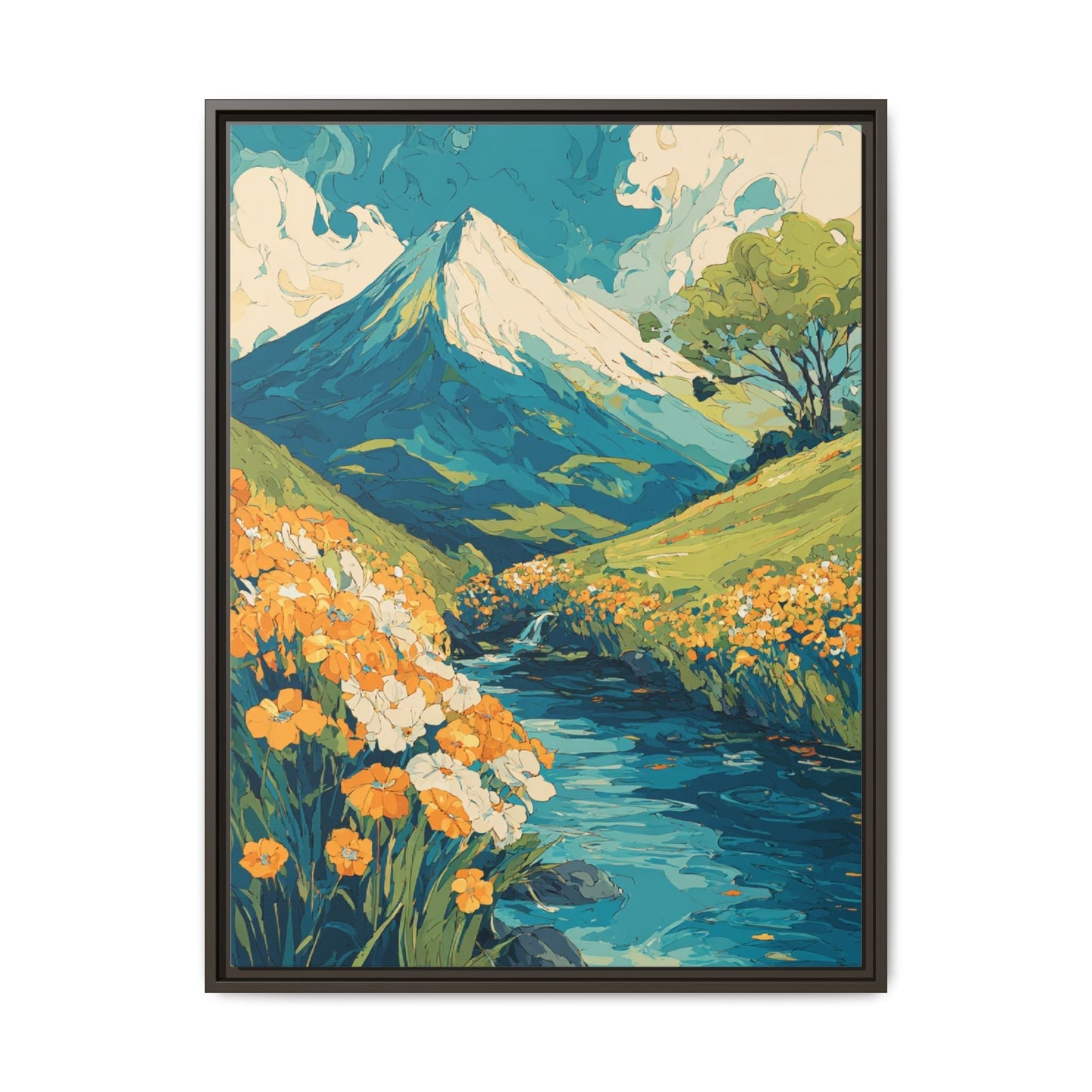 Mt Fuji Painted Style Canvas Wall Art