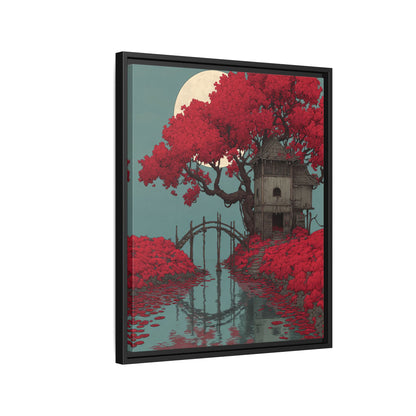 Red Tree Japandi Art Framed Canvas Wall Art