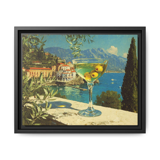 Martini Glass Framed Canvas Wall Art