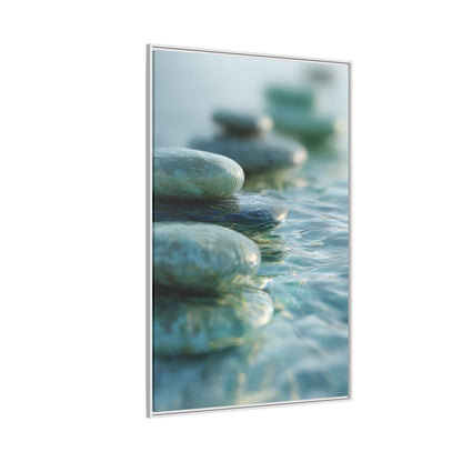Stone Framed Canvas Wall Art- Zen Wall Decor