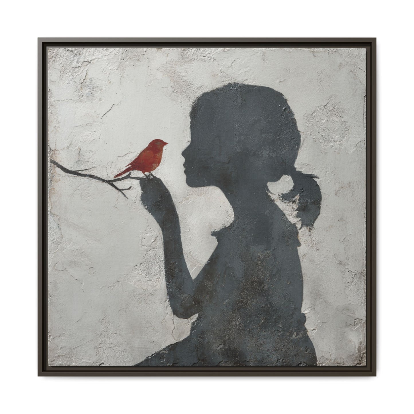 Child silhouette Square Framed Canvas Wall Art