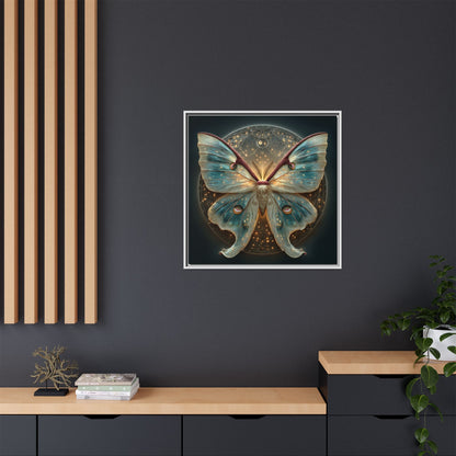 Luna Moth Square Framed Canvas Wall Art