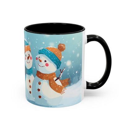 Winter Snowman Accent Coffee Ceramic Mug