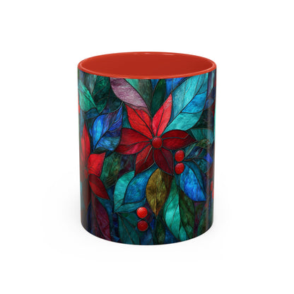 Christmas Poinsettia Floral Coffee Ceramic Mug