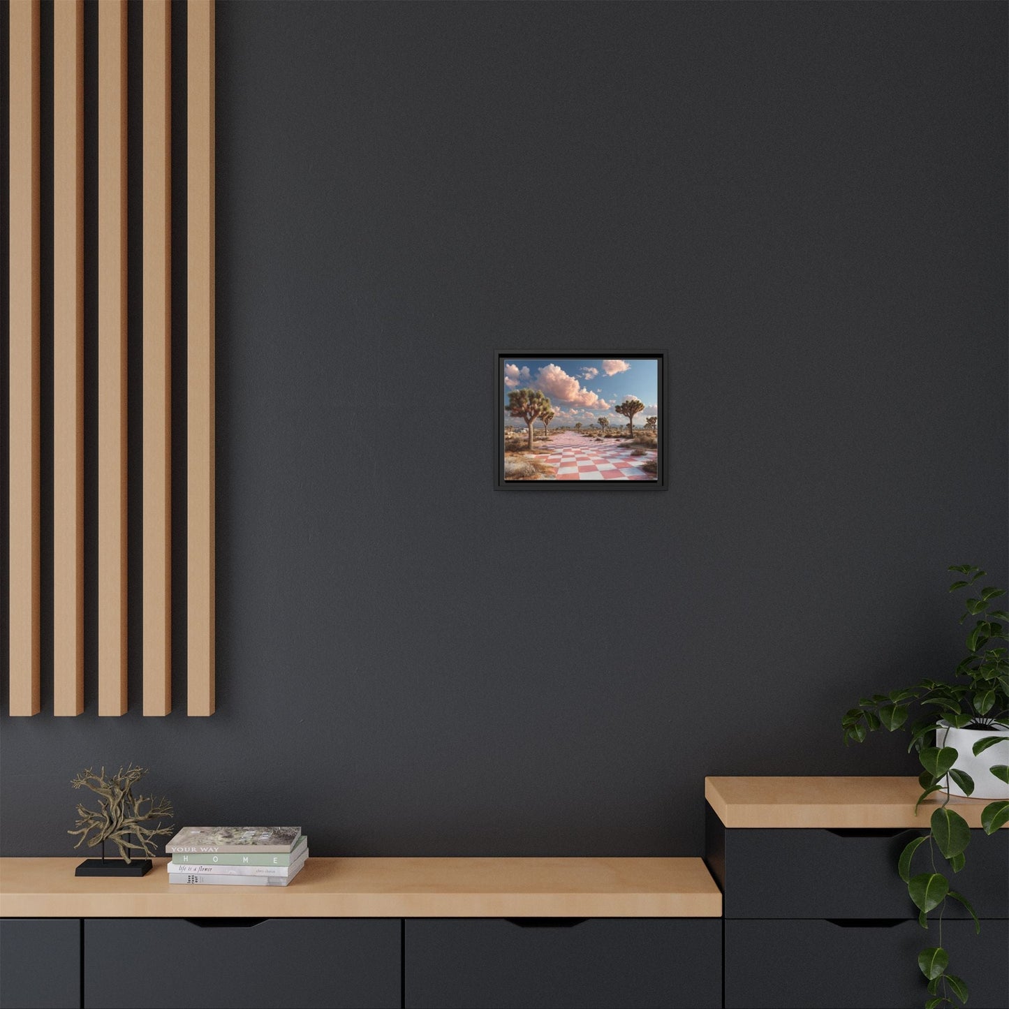 Checkered Desert Framed Canvas Wall Art