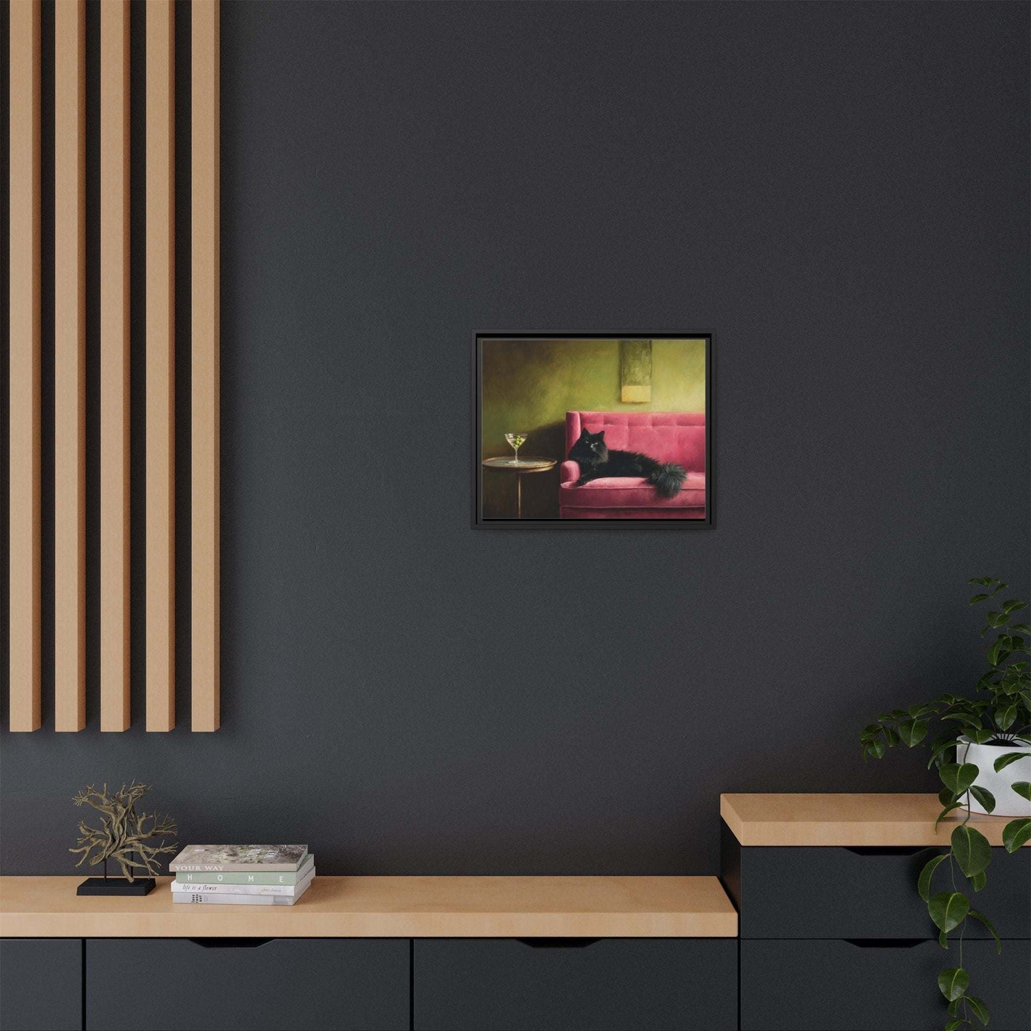 Funny Black Cat on Sofa