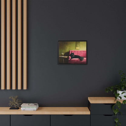 Funny Black Cat on Sofa