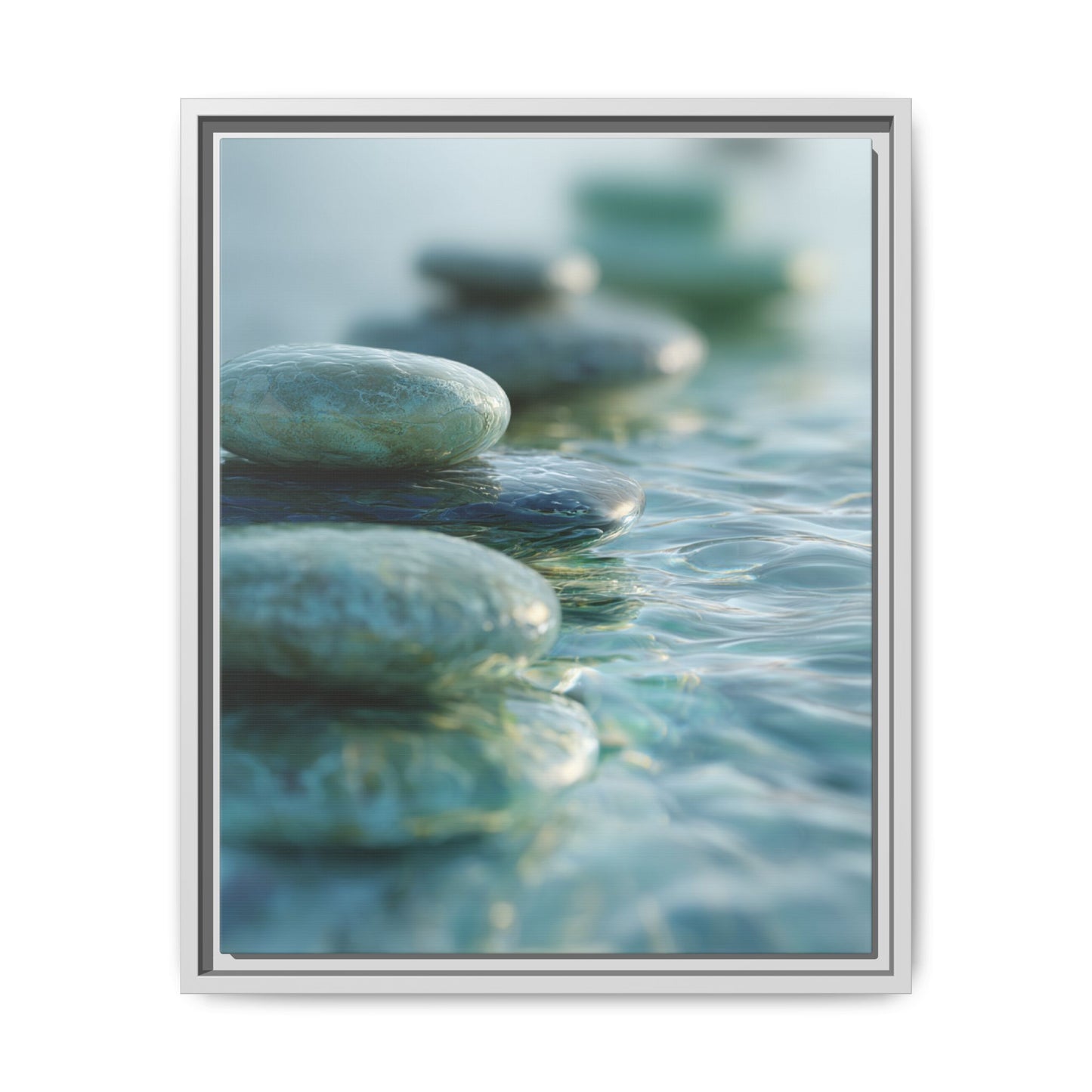 Stone Framed Canvas Wall Art- Zen Wall Decor