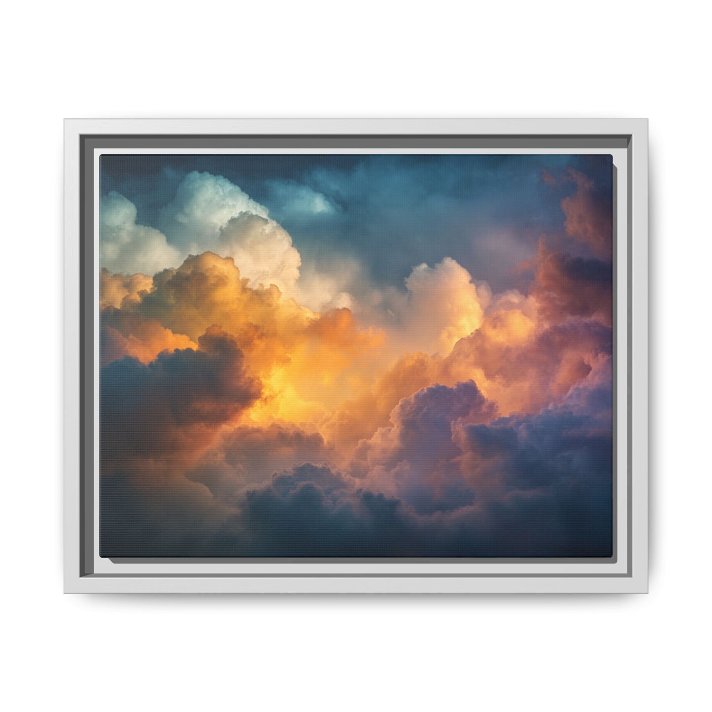 Calming Sky Cloud Framed Canvas Wall Art