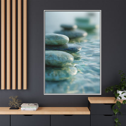 Stone Framed Canvas Wall Art- Zen Wall Decor