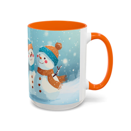 Winter Snowman Accent Coffee Ceramic Mug