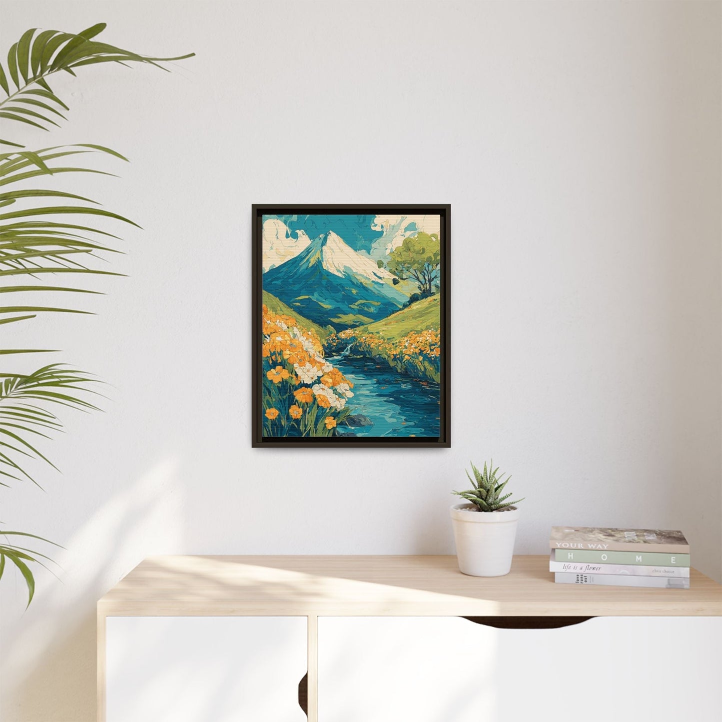 Mt Fuji Painted Style Canvas Wall Art