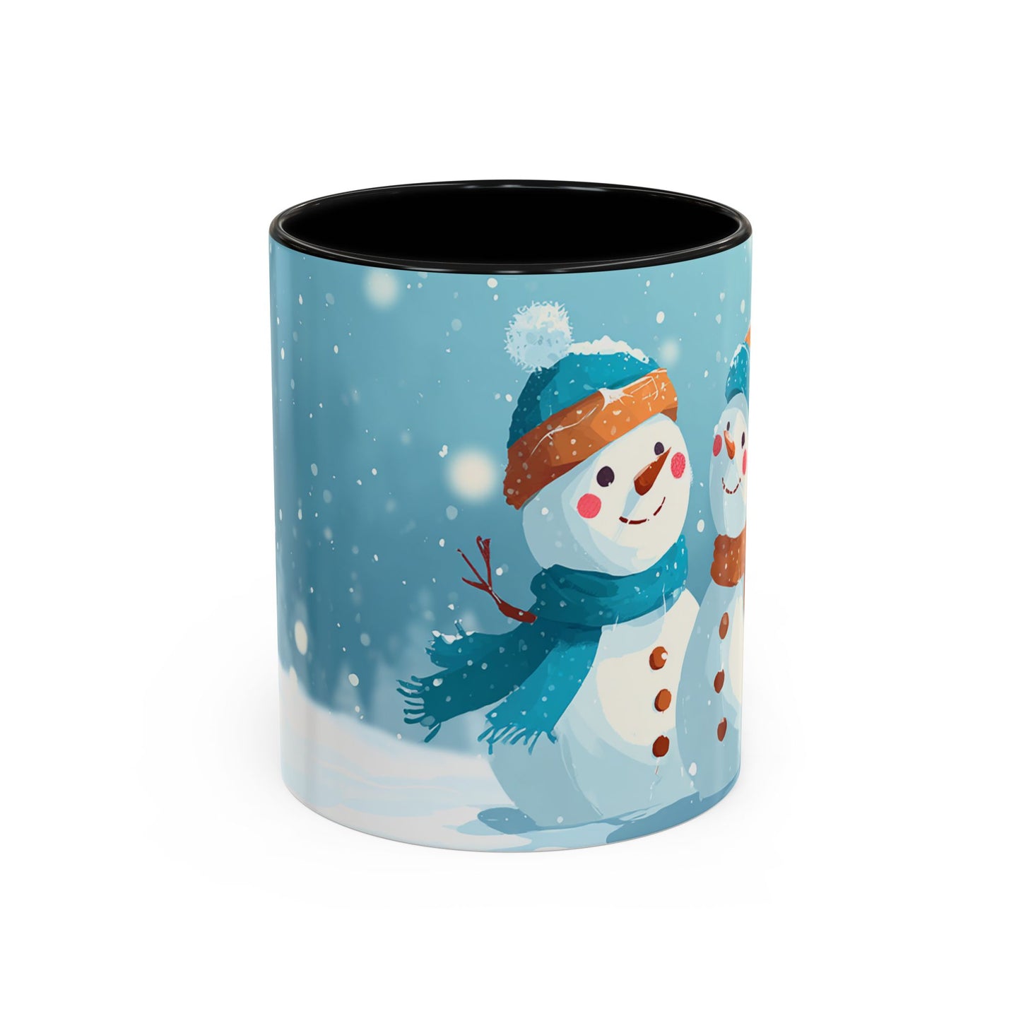 Winter Snowman Accent Coffee Ceramic Mug