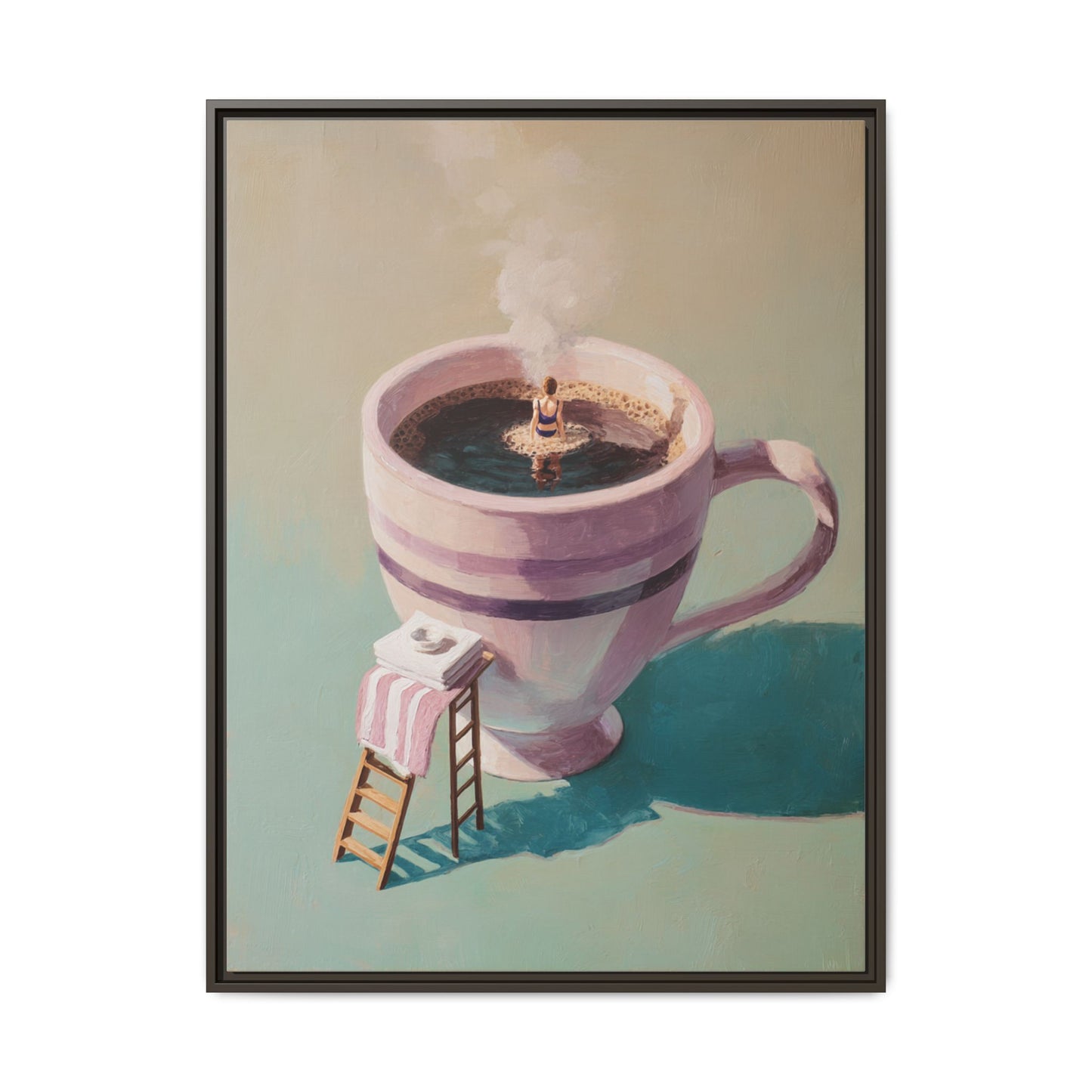 Funny Coffee Lover Framed Canvas Wall Art