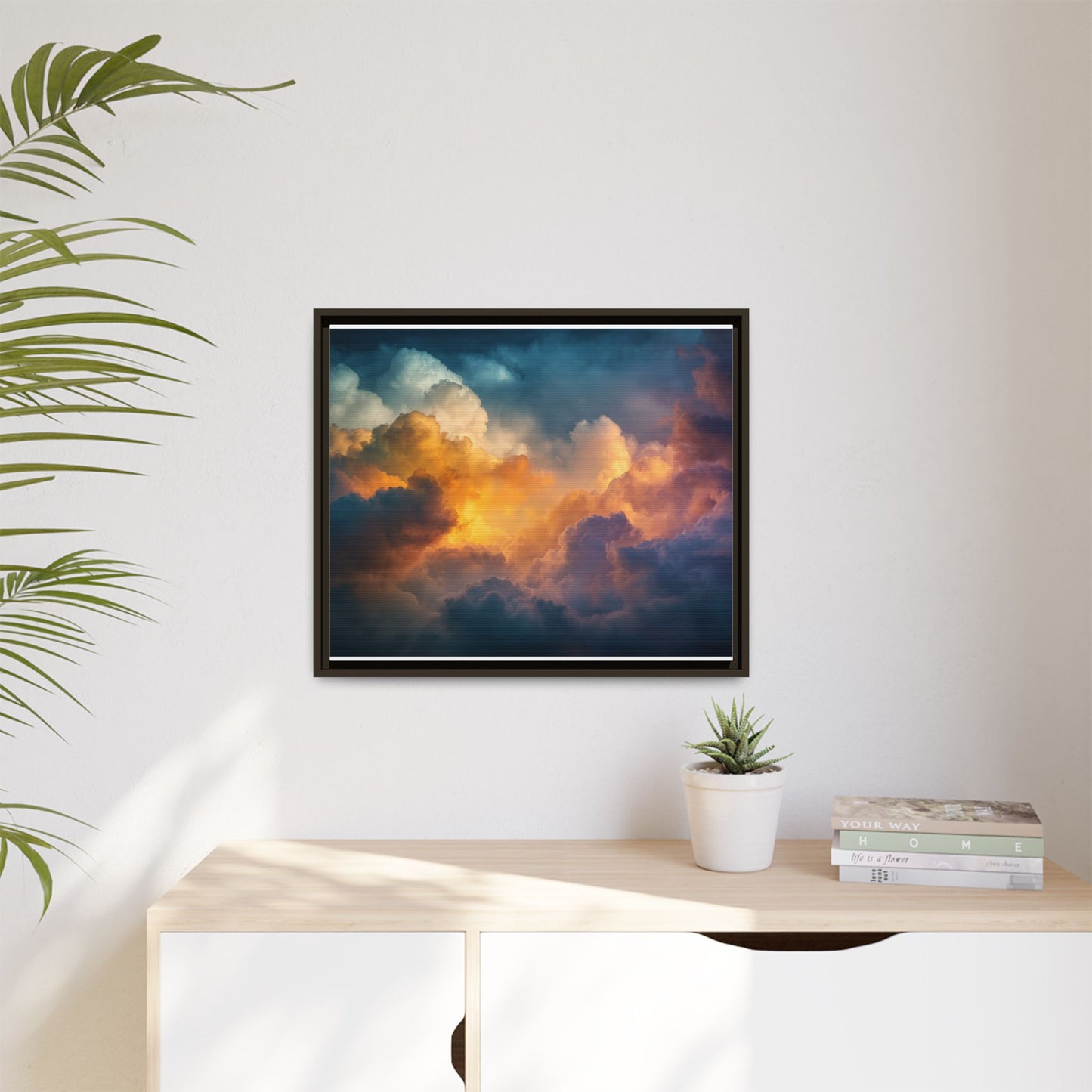 Calming Sky Cloud Framed Canvas Wall Art