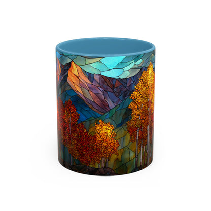 Autumn Mountain Stained Glass Effect Coffee Mug