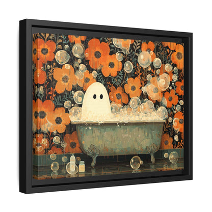 Ghost on Tub Framed Canvas Wall Art