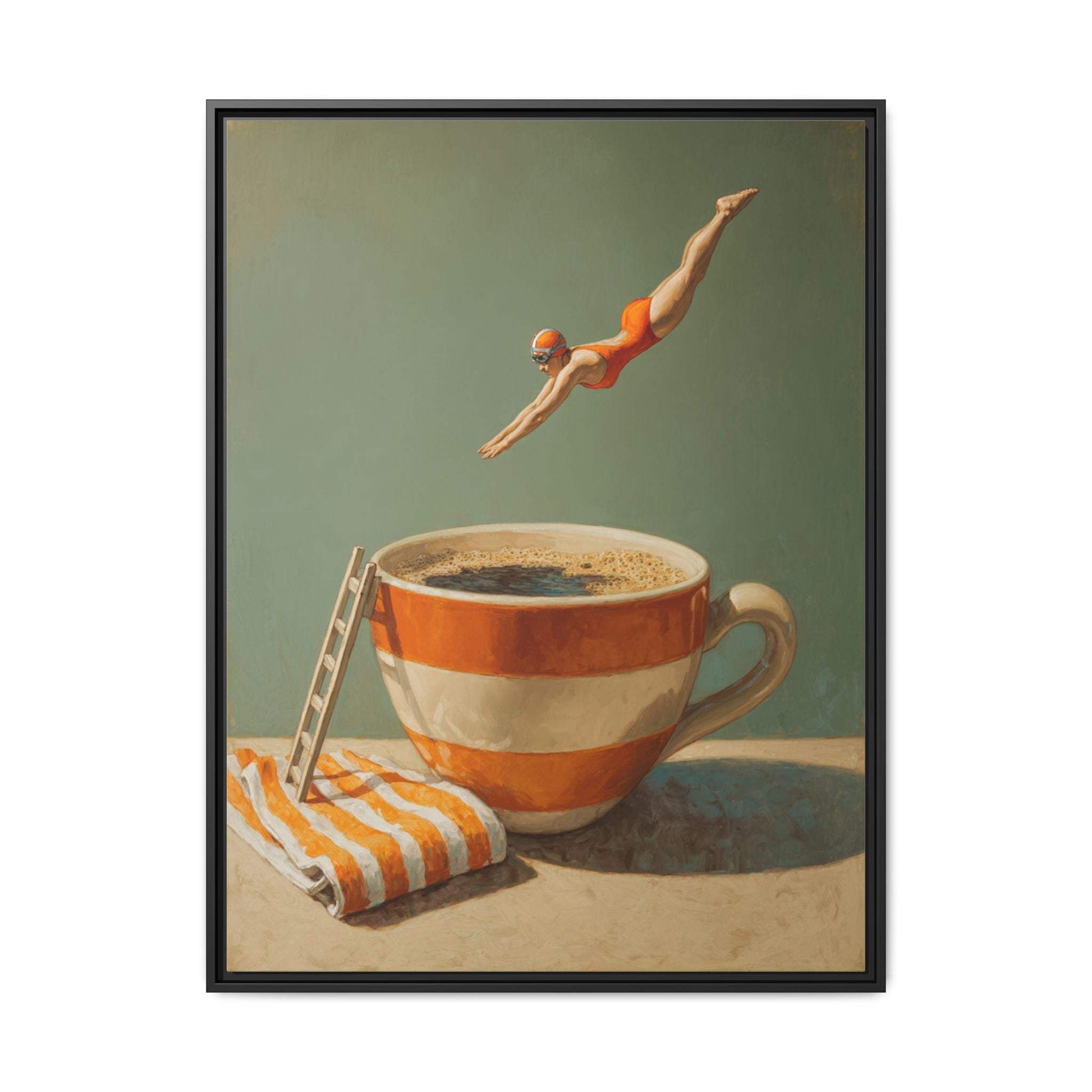 Retro Coffee Lover Framed Canvas