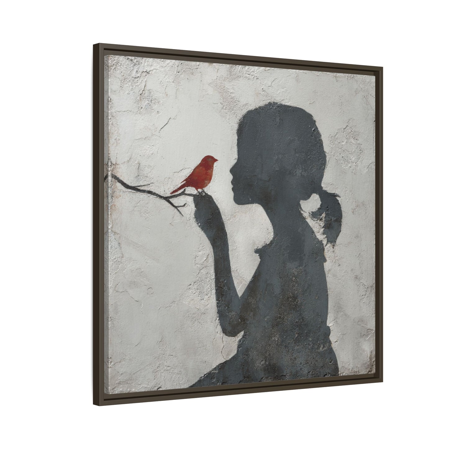 Child silhouette Square Framed Canvas Wall Art